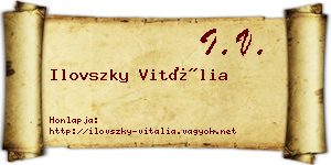 Ilovszky Vitália névjegykártya